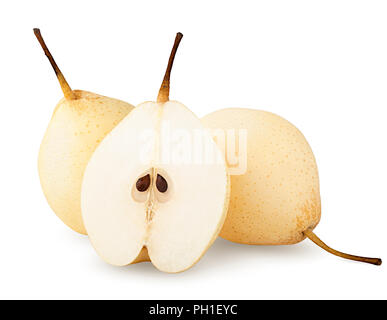 pears isolated on white background, clipping path, full depth of field Stock Photo