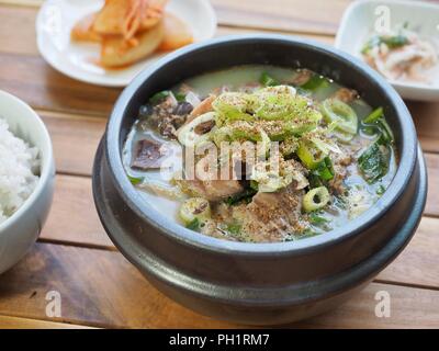 Korean food Sundae soup, sundae gukbap Stock Photo