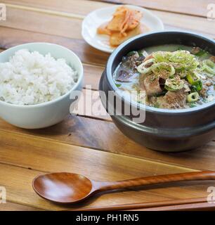 Korean food Sundae soup, sundae gukbap Stock Photo