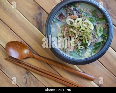 Korean food Sundae soup, sundae gukbap Stock Photo