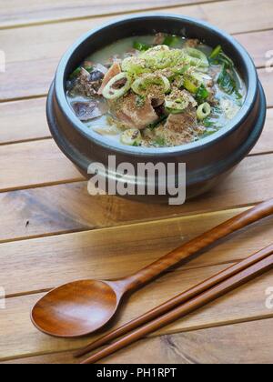 Korean food Sundae soup, sundae gukbap Stock Photo