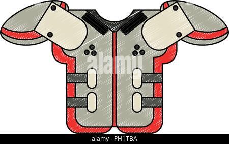 Football armour equipment scribble Stock Vector