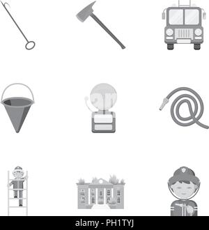 Fire Department monochrome icons in set collection for design ...