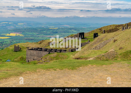 Quarry ruins at Titterstone Clee near Cleeton, Shropshire, England, UK Stock Photo