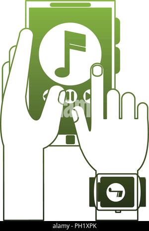 Listen to music with smartwatch abstract concept vector illustration ...