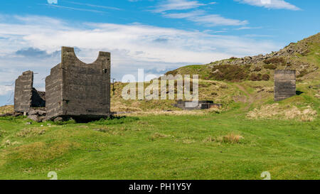 Quarry ruins at Titterstone Clee near Cleeton, Shropshire, England, UK Stock Photo