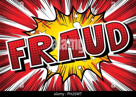Fraud - Vector illustrated comic book style phrase. Stock Vector
