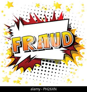 Fraud - Vector illustrated comic book style phrase. Stock Vector
