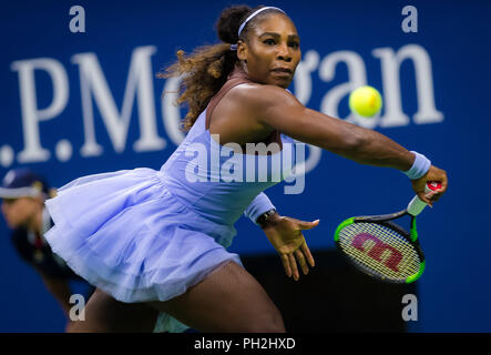 New York, New York, USA. 29th Aug, 2018. SERENA WILLIAMS of the United States in action against Carina Witthoeft of Germany during the second round at the 2018 US Open Grand Slam tennis tournament. New York, USA. Williams won 6:2, 6:2. Credit: AFP7/ZUMA Wire/Alamy Live News Stock Photo