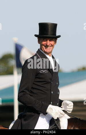30th August 2018. Mark Todd (NZL) riding NZB Campino during the Dressage phase of the 2018 Land Rover Burghley Horse Trials in Stamford, Lincolnshire, United Kingdom. Jonathan Clarke/Alamy Live News Stock Photo