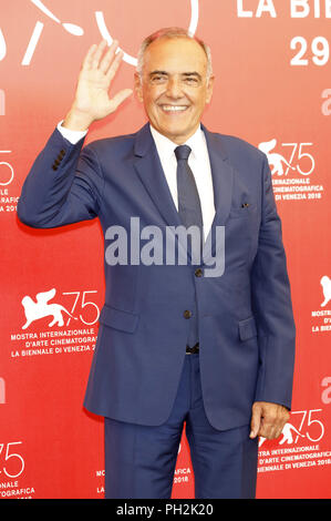 Alberto Barbera during the jury photocall at the 75th Venice International Film Festival at the Palazzo del Casino on August 29, 2018 in Venice, Italy | Verwendung weltweit Stock Photo