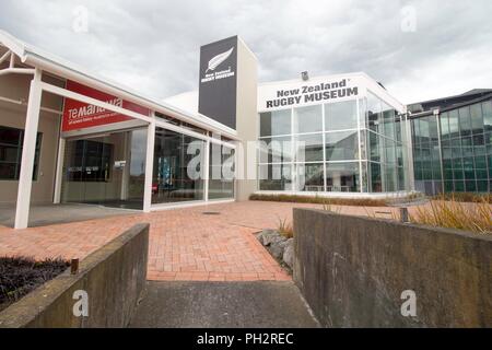 Entrance to the Te Manawa Museum of Art, Science, and History and New Zealand Rugby Museum in Palmerston North, Manawatu, New Zealand, November 27, 2017. () Stock Photo
