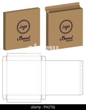 Box packaging die cut template design. 3d mock-up Stock Vector
