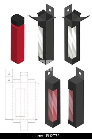 Box packaging die cut template design. 3d mock-up Stock Vector