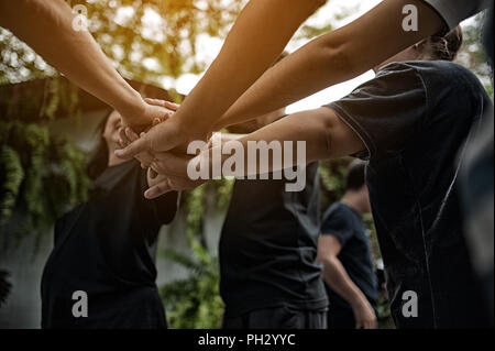 teamwork With our arms and hands. Stock Photo