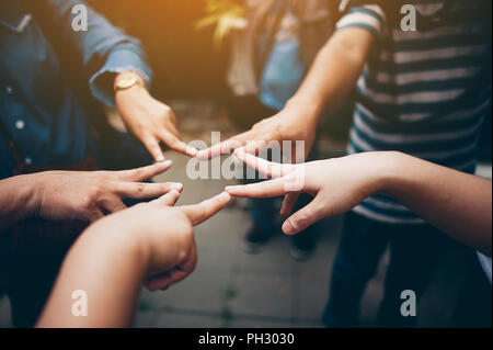teamwork With our arms and hands. Stock Photo
