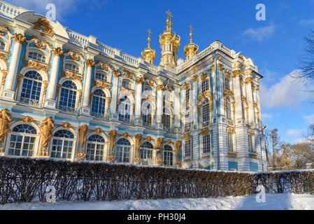 Catherine palace in Tsarskoe Selo in winter. Pushkin town. Saint Petersburg. Russia Stock Photo