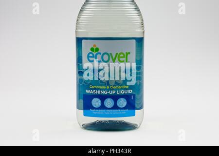 Ecover, ecological washing up liquid in a bottle Stock Photo