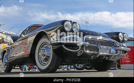CONCORD, NC — April 8, 2017: 1961 Chevrolet Corvette automobile on display at the Pennzoil AutoFair classic car show held at Charlotte Motor Speedway. Stock Photo
