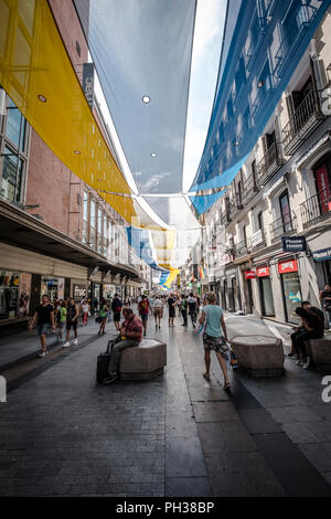 Preciados Street in Madrid. People doing their shopping. This is the most commercial street in Madrid Stock Photo