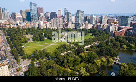 Boston Common, Boston Skyline, Boston, MA, USA Stock Photo