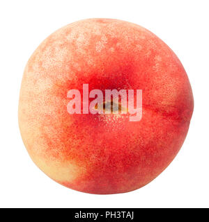 Flat peach isolated on white background, clipping path, full depth of field Stock Photo