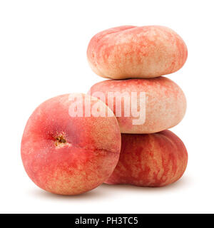 Flat peach isolated on white background, clipping path, full depth of field Stock Photo