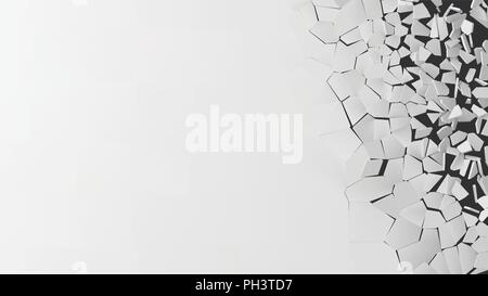 vector illustration of breaking wall with free area for text Stock Vector