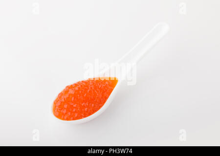 red caviar in a spoon, full depth of field Stock Photo