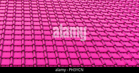 modern neon pink glossy rooftop tiling texture background Stock Photo