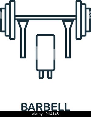 Barbell outline icon. Simple element illustration. Barbell icon in outline style design from sport equipment collection. Can be used for web, mobile a Stock Vector