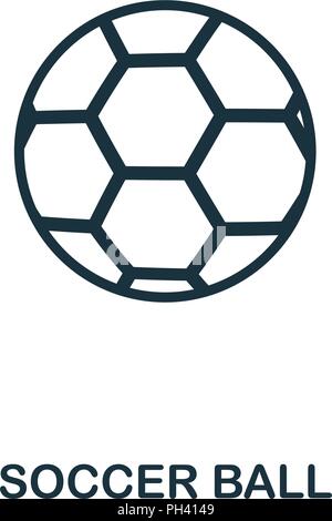 Soccer Ball outline icon. Simple element illustration. Soccer Ball icon in outline style design from sport equipment collection. Can be used for web,  Stock Vector