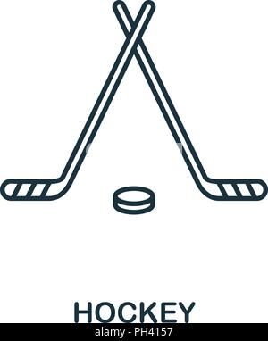 Hockey outline icon. Simple element illustration. Hockey icon in outline style design from sport equipment collection. Can be used for web, mobile and Stock Vector