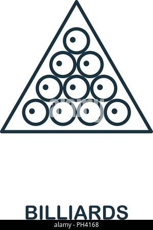 Billiards outline icon. Simple element illustration. Billiards icon in outline style design from sport equipment collection. Can be used for web, mobi Stock Vector