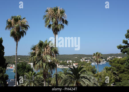 Spain. Balearic Islands. Menorca. Mahon. View north across harbour from city centre. Stock Photo