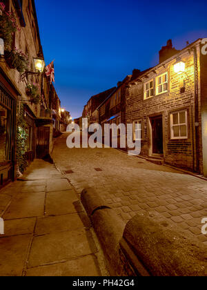 Haworth, high street at night Stock Photo