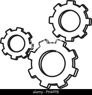 line gears engineering industry process technology Stock Vector Image ...
