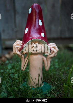 Funny garden gnome toy Stock Photo