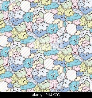 line kawaii nice funny cloud raining Stock Vector Image & Art - Alamy