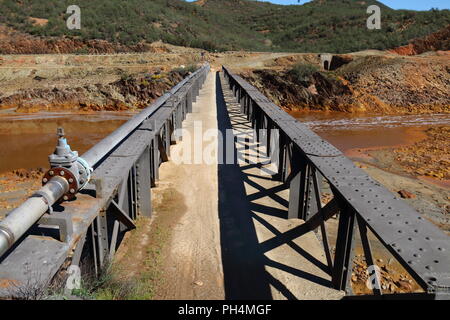 The iron bridge of Cachan was built on the river Odiel in 1875 Stock Photo