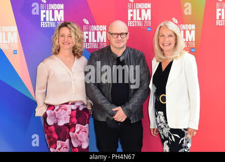 Tricia Tuttle, Lenny Abrahamson and Amanda Nevill arrives at the 62nd BFI London Film Festival Programme Launch at Cineworld Leicester Square, London. Stock Photo