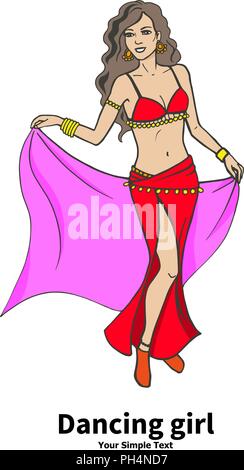 Vector illustration of a dancing girl Stock Vector