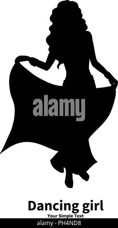 Silhouette of a dancing girl Stock Vector