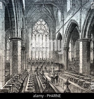 St Giles' Cathedral interior, High Kirk of Edinburgh, Scotland, 19th century Stock Photo
