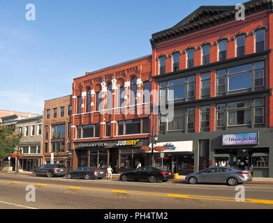 Binghamton, New York , USA. August 29, 2018. Downtown Binghamton, New York in the southern tier of New York State, on a weekday morning Stock Photo