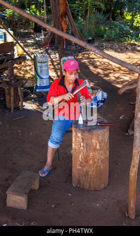 blacksmith village at the bolaven in laos Stock Photo - Alamy