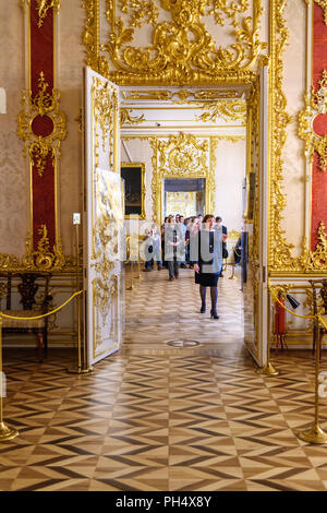 Pushkin, Saint Petersburg, Russia - January 8, 2018: Doors inside of Catherine palace in Tsarskoe Selo Stock Photo
