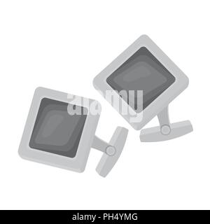 Cufflinks icon in monochrome style isolated on white background. Jewelry and accessories symbol vector illustration. Stock Vector