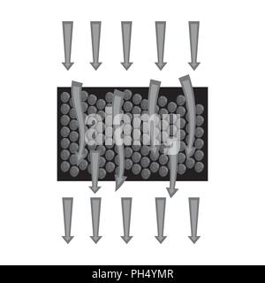 Water filtration through carbonic filter icon in monochrome design isolated on white background. Water filtration system symbol stock vector illustrat Stock Vector