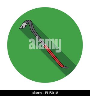 Crowbar icon in flat style isolated on white background. Crime symbol vector illustration. Stock Vector